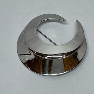 Sarah Coventry jewelry silvertone double crescent brooch pin Crescent line 1964